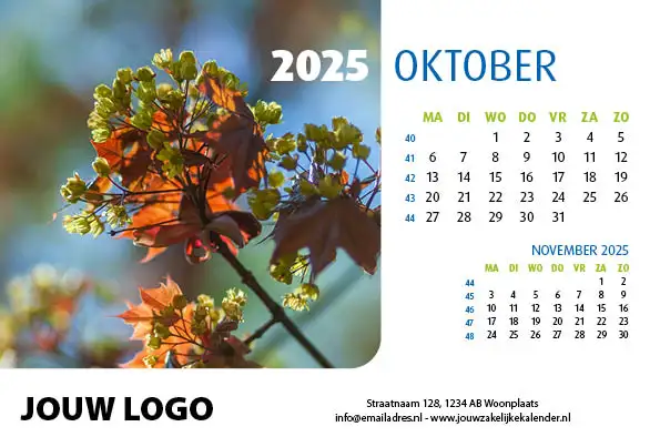 A5 Bureaukalender Natuur 2025