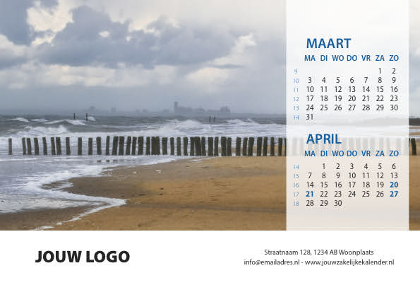 A5 Bureaukalender Langs de Noordzee 2025