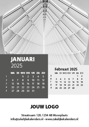 A6 Bureaukalender Black & White 2025