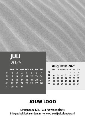 A6 Bureaukalender Black & White 2025