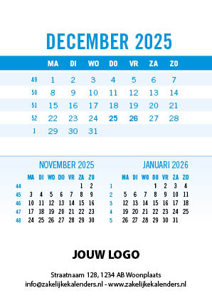 A6 Bureaukalender Data 2025