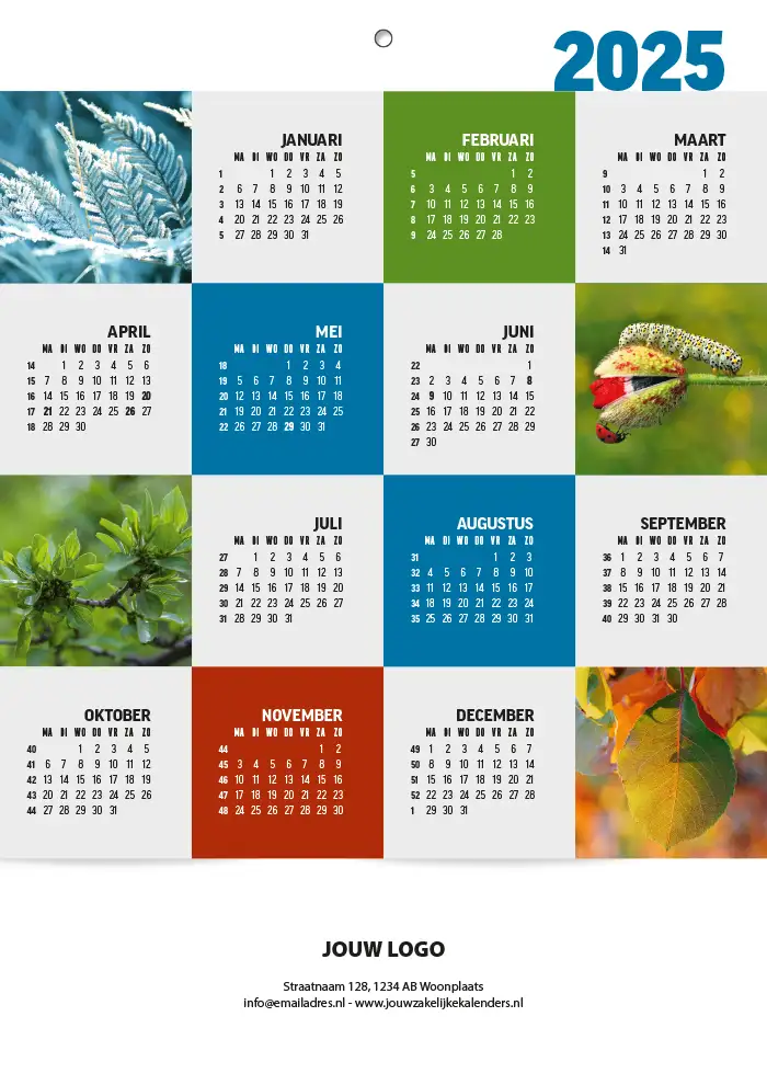 A4 wandkalender seizoenen