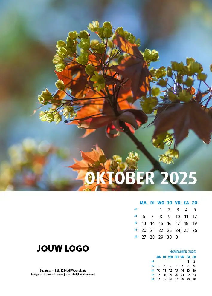 Wandkalender Natuur 2025