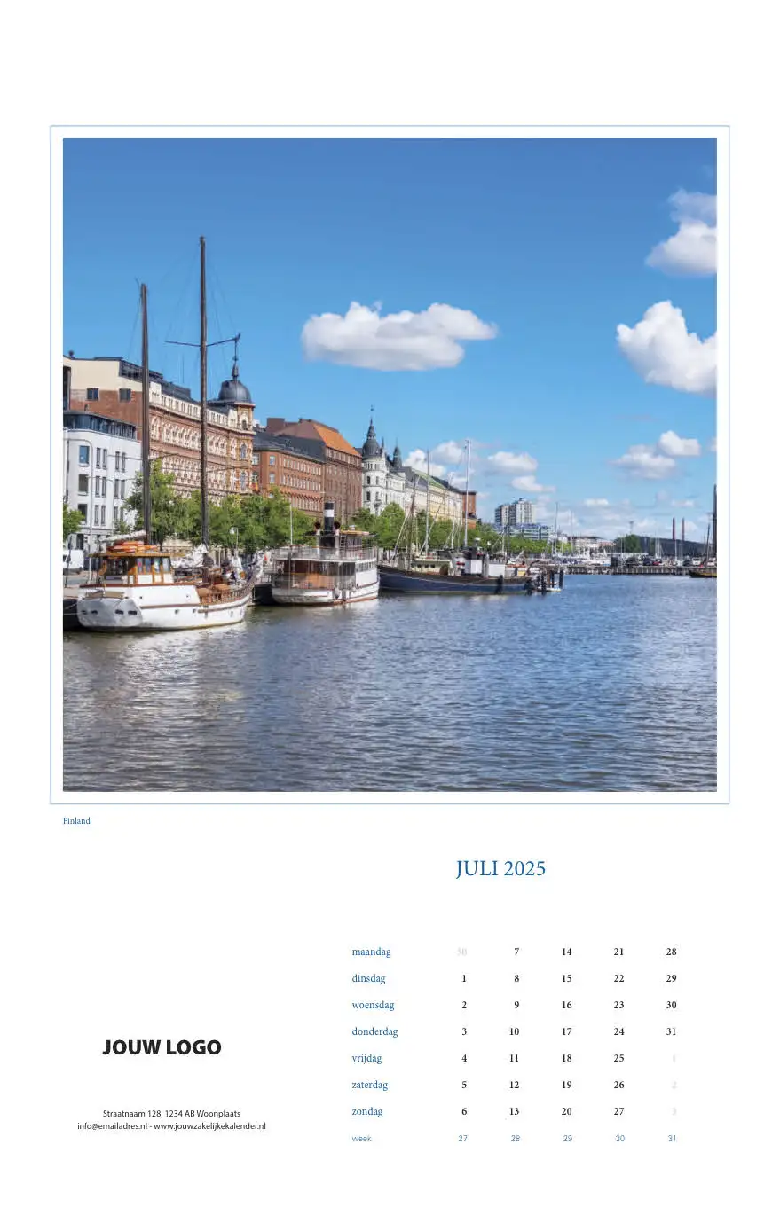 Wandkalender Wereld 2025